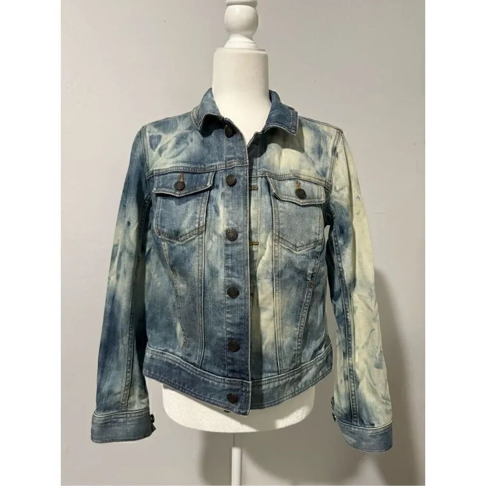 Talbots Jean Denim acid wash jacket S button front